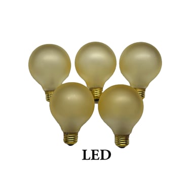 Set of 5 GOLD Painted Dimmable LED Bulbs for Art Deco 1920s Sconces, Chandeliers, and Early 20th Century Lighting 