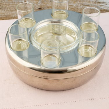 Vintage French Caviar Service with Glasses