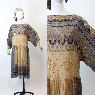 1980s Judith Ann INDIAN SILK kimono sleeves dress | new fall winter 