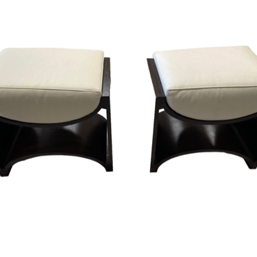 Pair of Uttermost Cradle Bench / Wood Stools Ottoman LD44-7