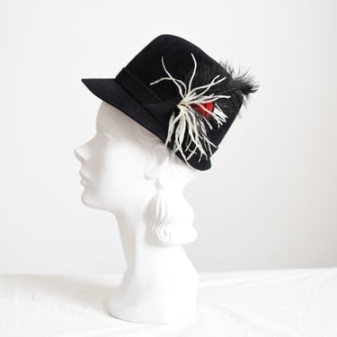 1960s Black Frank Olive Fedora 