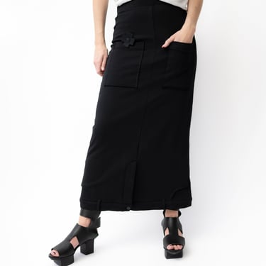 Maxi Pencil Skirt with Upside Down Details at Hem