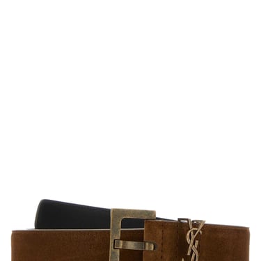 Saint Laurent Men Brown Nubuck Belt