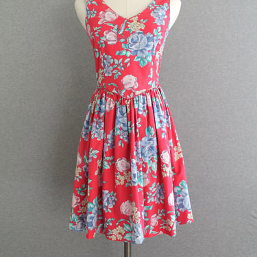 Laura Ashley - Floral - Cotton - Party Dress - Cottagecore - Sundress - Marked size 8 - Estimated size 4 