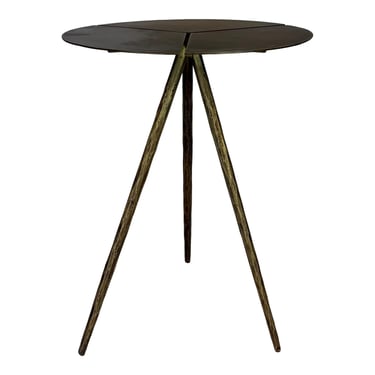 Modern Brutalist Inspired Bronze Accent Table