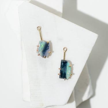 14k-18k Gold Green Flash Australian Opal Drops