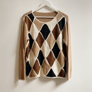 Earthy Cotton Patchwork Pullover