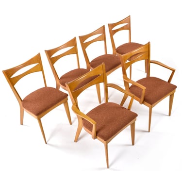 Restored Mid-Century Modern Heywood Wakefield M1553 A Cats Eye Dining Chairs 