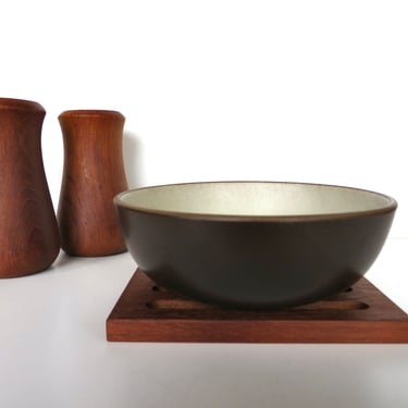 Vintage Heath Ceramics Brown and Beige Cereal Bowl, Edith Heath 6 1/2