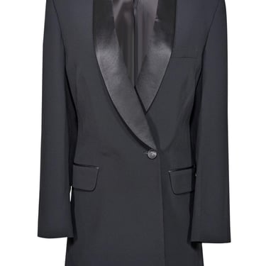 Rag & Bone - Black Crepe Tuxedo Dress w/ Satin Lapel Sz 4