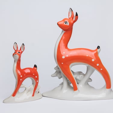Deer figurine Soviet Vintage Xmas Christmas table decoration Gift animal statue home decor Bambi Reindeer totem Fawn miniature woodland 