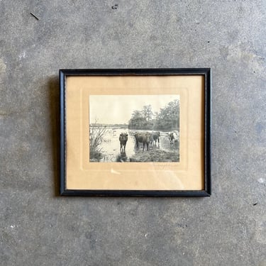 Antique Framed Taber Prang ‘Thoroughbreds’ Print 