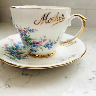 Forget Me Not_Duchess Bone China Made in England 642 Mother Floral Tea Cup by LeChalet