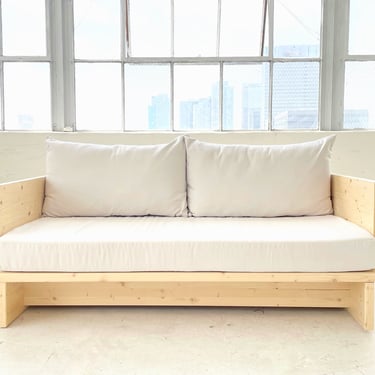 Read to ship Minimalist pine couch 