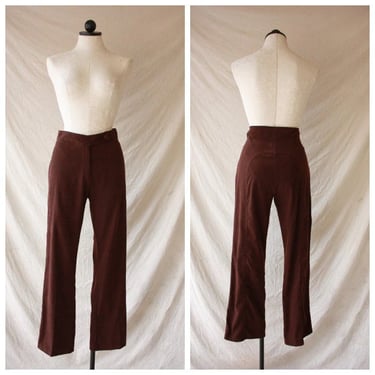 70s Brown Ultrasuede Western Pants Size L / XL 