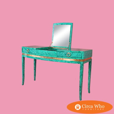 Hand Painted Marbled Vanity with Mirror