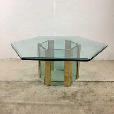 Mid-Century Hexagonal Coffee Table after Leon Rosen for Pace Collection 