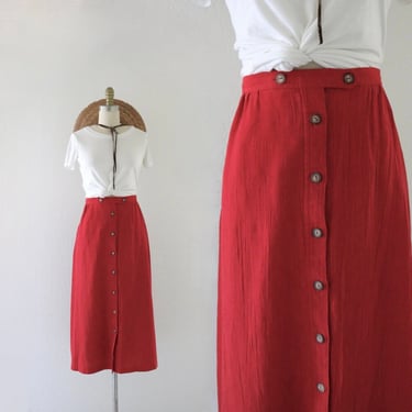 linen button skirt - 35-38 