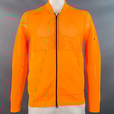 STONE ISLAND SS19 Size XL Fluo Orange Neon Mesh Polyester Zip Up Jacket