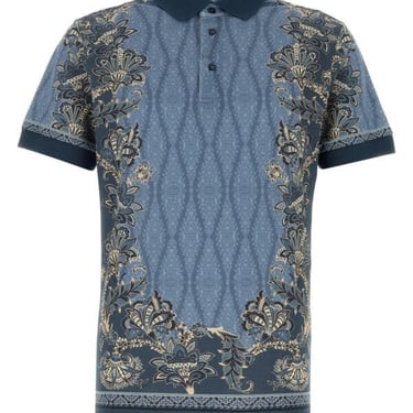 Etro Men Printed Piquet Polo Shirt