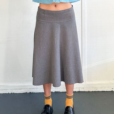 Grey A-line Midi Skirt (M-L)