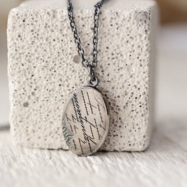 'The Poem' Sterling Silver Pendant Necklace