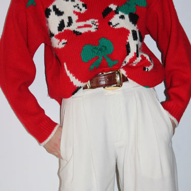 Incredible Vintage Angora Dalmatian Sweater