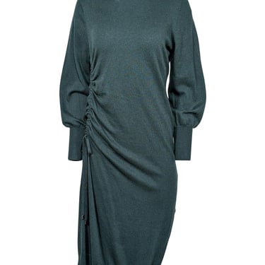 Ted Baker - Dark Green Ruched Side Turtleneck Dress Sz 4