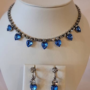 Vintage Regency Bridgerton style Necklace Earrings Set Hearts necklace 