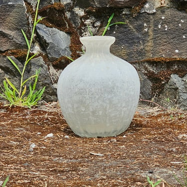 Antique Vase Textured Glass Boho Decor 