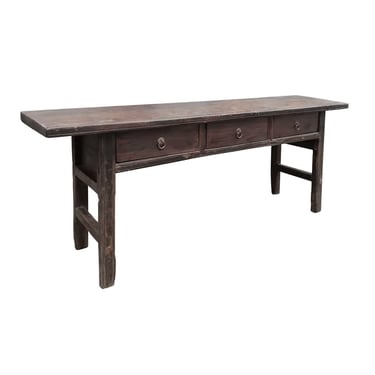 Natural Antique Console Table with Drawers by Terra Nova Designs Los Angeles 