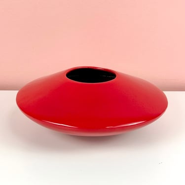 Bold Red Saucer Vase 