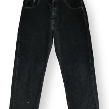 Vintage 90s/Y2K Levi’s Silver Tab Straight+Loose Dark Grey/Black Corduroy Pants Size W34 L30 