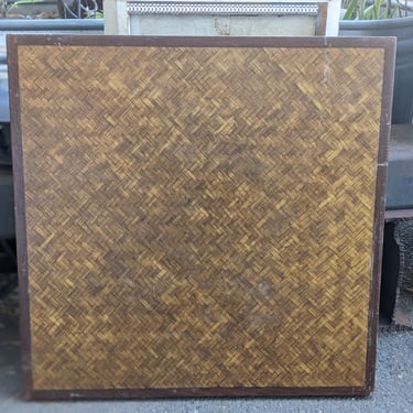 Exotic Tropical Hardwood and Woven Bamboo Table Top 1.75 x 30 x 30