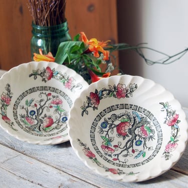 Vintage small transferware bowls set of 2 / Myott Indian Tree Staffordshire England / replacement china / English transferware bowl 