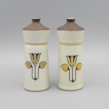 Denby Pottery Kimberly Salt & Pepper Shakers | Vintage Modern Holloware | British Tableware 
