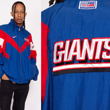 90s New York Giants NFL Pro Line Windbreaker - Men's XL | Vintage Reebok Oversize Football Jacket 
