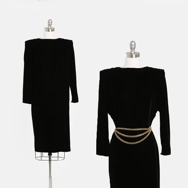 Cocoon velvet dress | Vintage 90s inky black velvet avant grade dress 