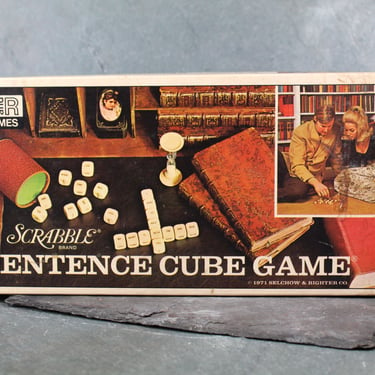 Scrabble Brand Sentence Cube Game | 1971 Selchow & Righter Company | Classic Word Game | Bixley Shop 