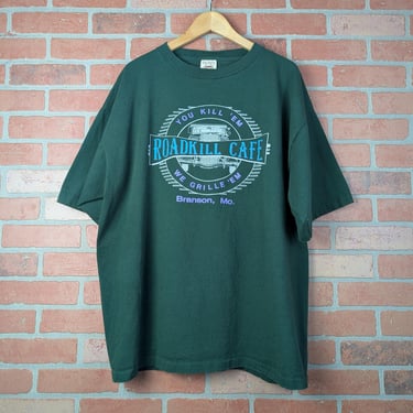 Vintage 90s Roadkill Cafe Branson, Missouri ORIGINAL Restaurant Tee - 2 Extra Large 