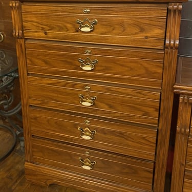 5 Drawer Highboy Dresser w Enamel Pulls