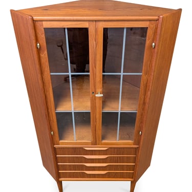 Teak Corner Cabinet with Glass Door - 04254431