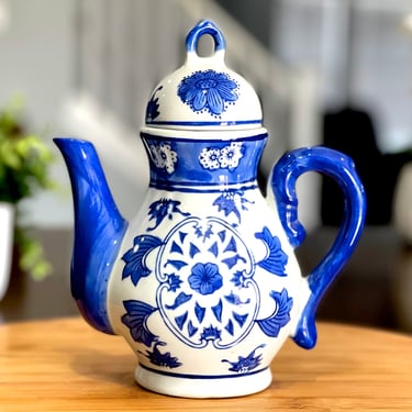 VINTAGE: Blue and White Teapot - Replacement - Asian Teapot - SKU 