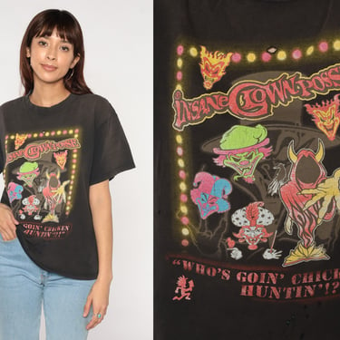 Insane Clown Posse Shirt Y2K ICP T-Shirt Hip Hop Tour Rock Band Concert Horrorcore Whos Goin Chicken Huntin Graphic Tee Vintage 00s Medium M 