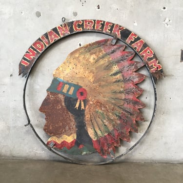 Vintage Indian Creek Farm Trade Sign