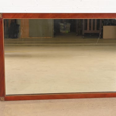 Grosfeld House Style Regency Mahogany and Giltwood Framed Large Wall Mirror, Circa 1940s