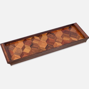 Don S. Shoemaker Multi-Wood Decorative Tray for Se\u00f1al Furniture 