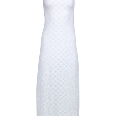 Lilly Pulitzer - White Sleeveless High Neck Crochet Lace Maxi Dress Sz XXS