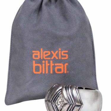 Alexis Bittar - Silver Large Cuff w/ Jewel Detail Bracelet