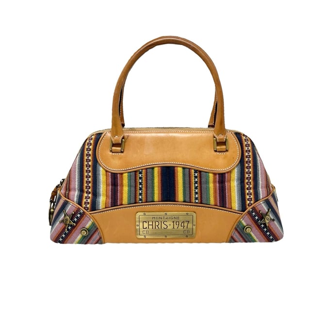 Dior Striped License Top Handle Bag